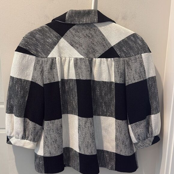 Zara Women jacket ( Zara Spain 🇪🇸) Cropped Checkered Black/White size medium - Picture 4 of 9